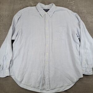 Ralph Lauren Golf Tilden Silk Linen Button Up Shirt Mens Light Blue Size XXL